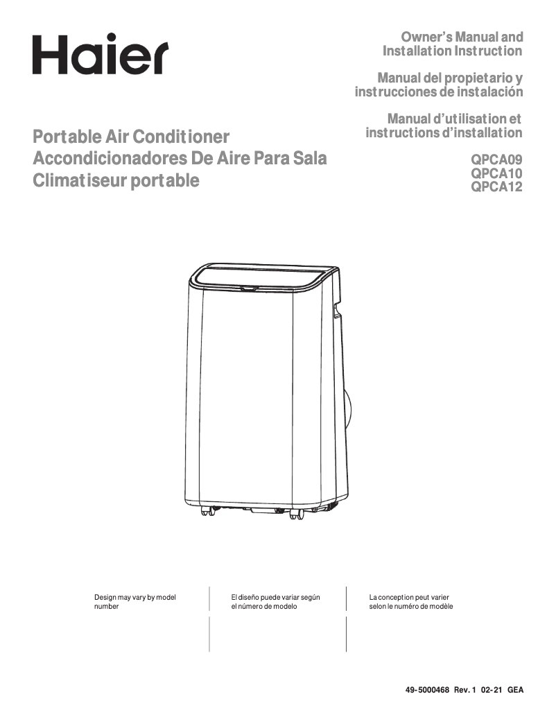 Image de la première page du manuel de l'appareil QPWA14YZMW