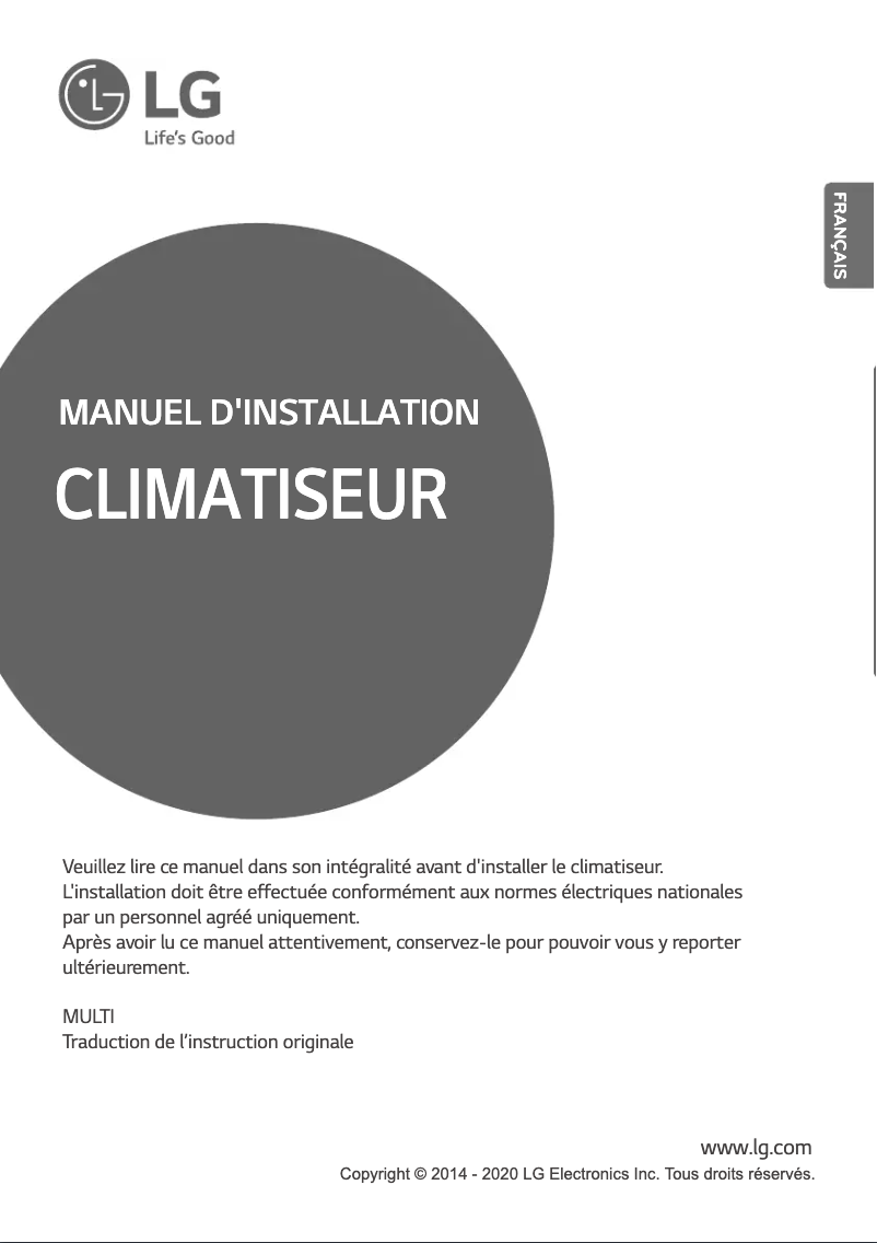 Page n°1 - Guide d'installation LG A5UW48GFA1
