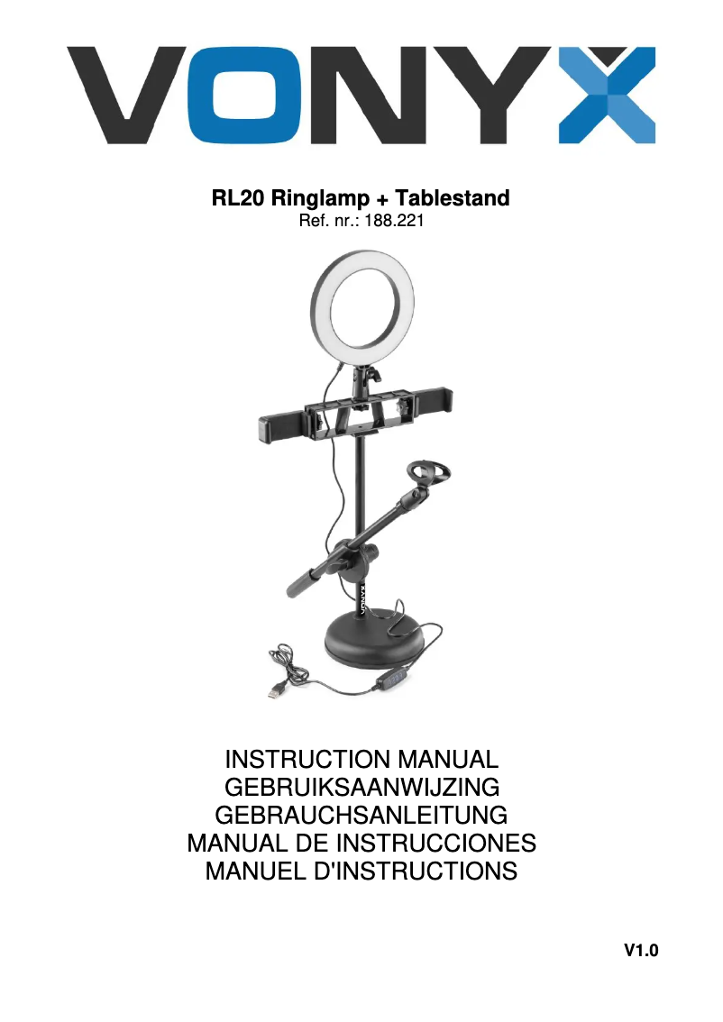 Página 1 del manual Manual de usuario Vonyx RL20