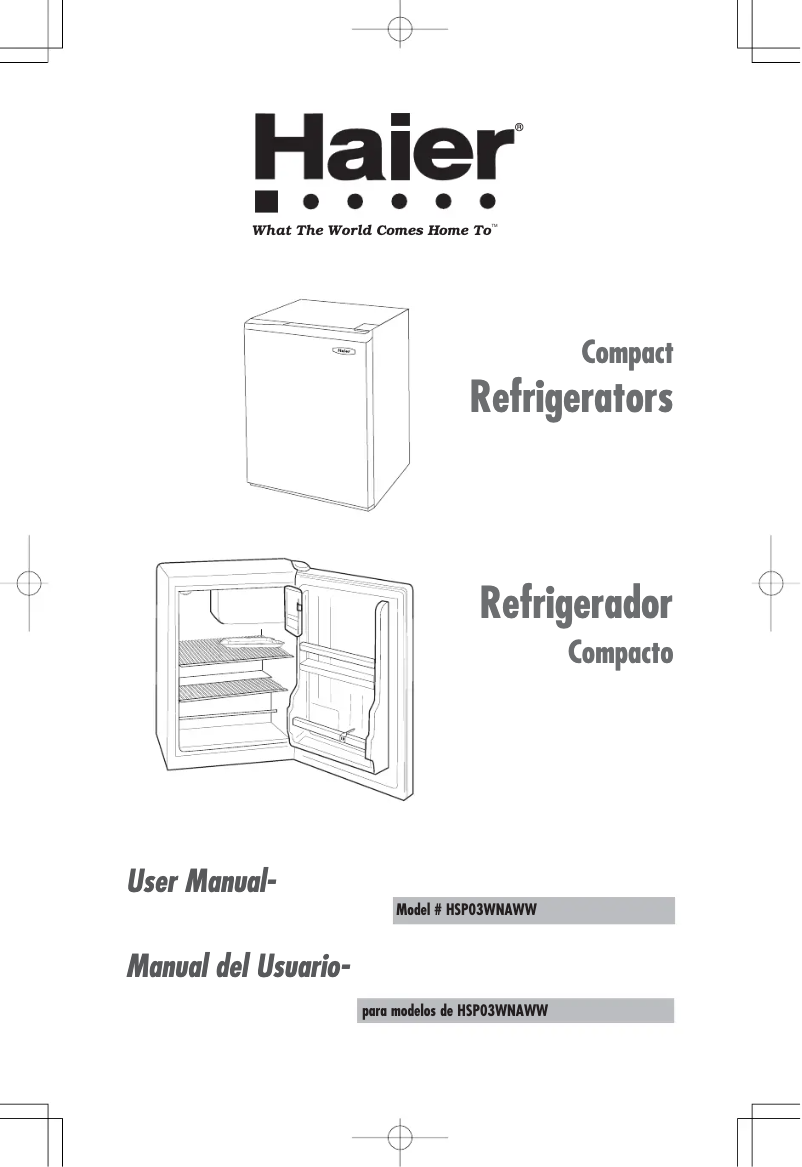 Image de la première page du manuel de l'appareil HSP03WNABPG