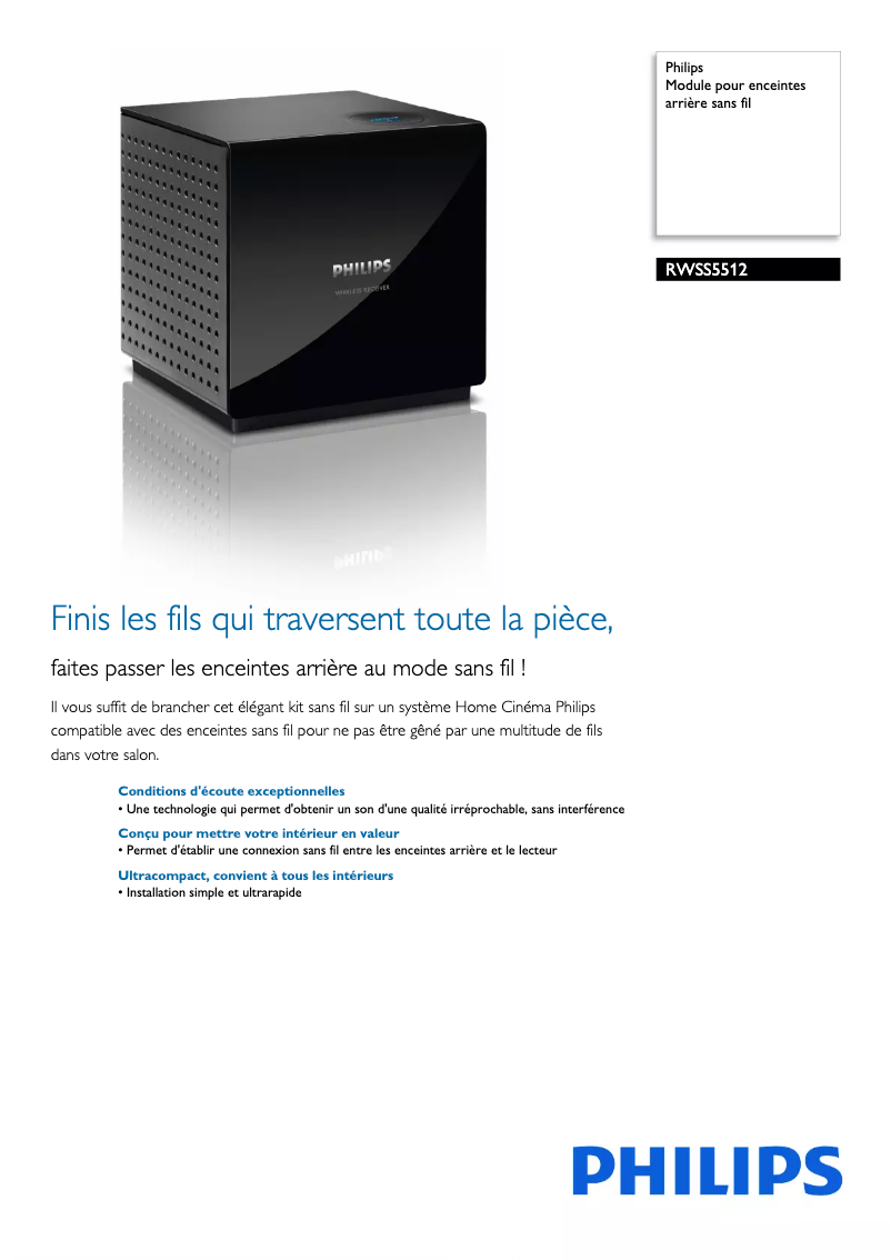 Page n°1 - Fiche technique Philips RWSS5512