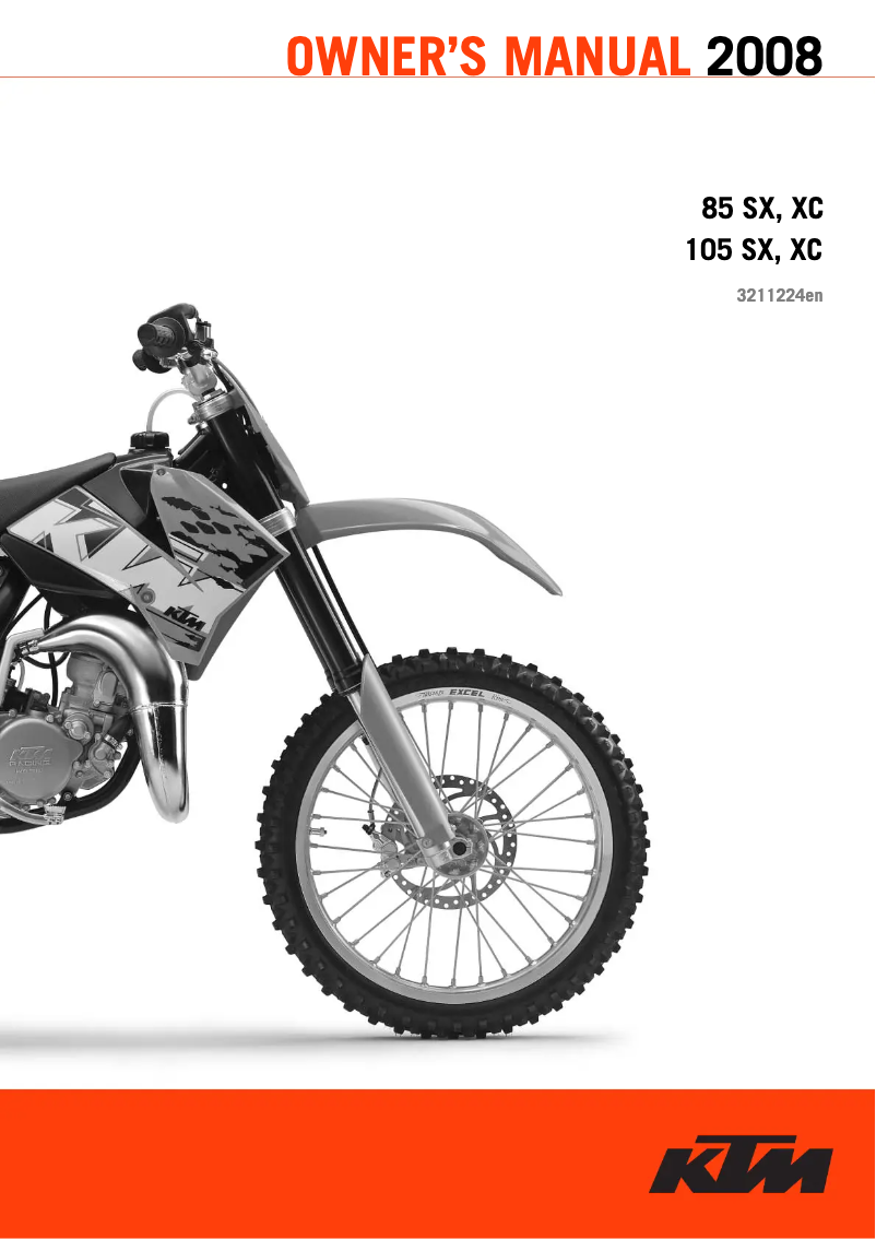 Page n°1 - Manuel utilisateur KTM 105 SX (2008)