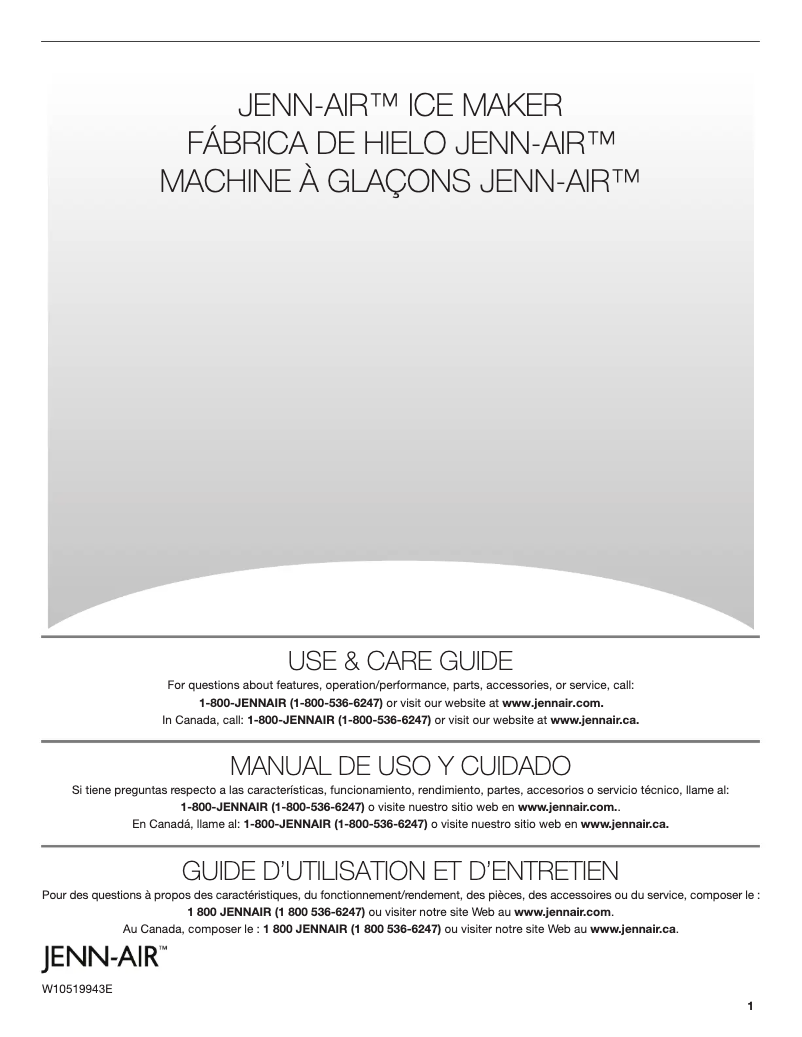 Page n°1 - Manuel utilisateur JennAir JIM158XYCX