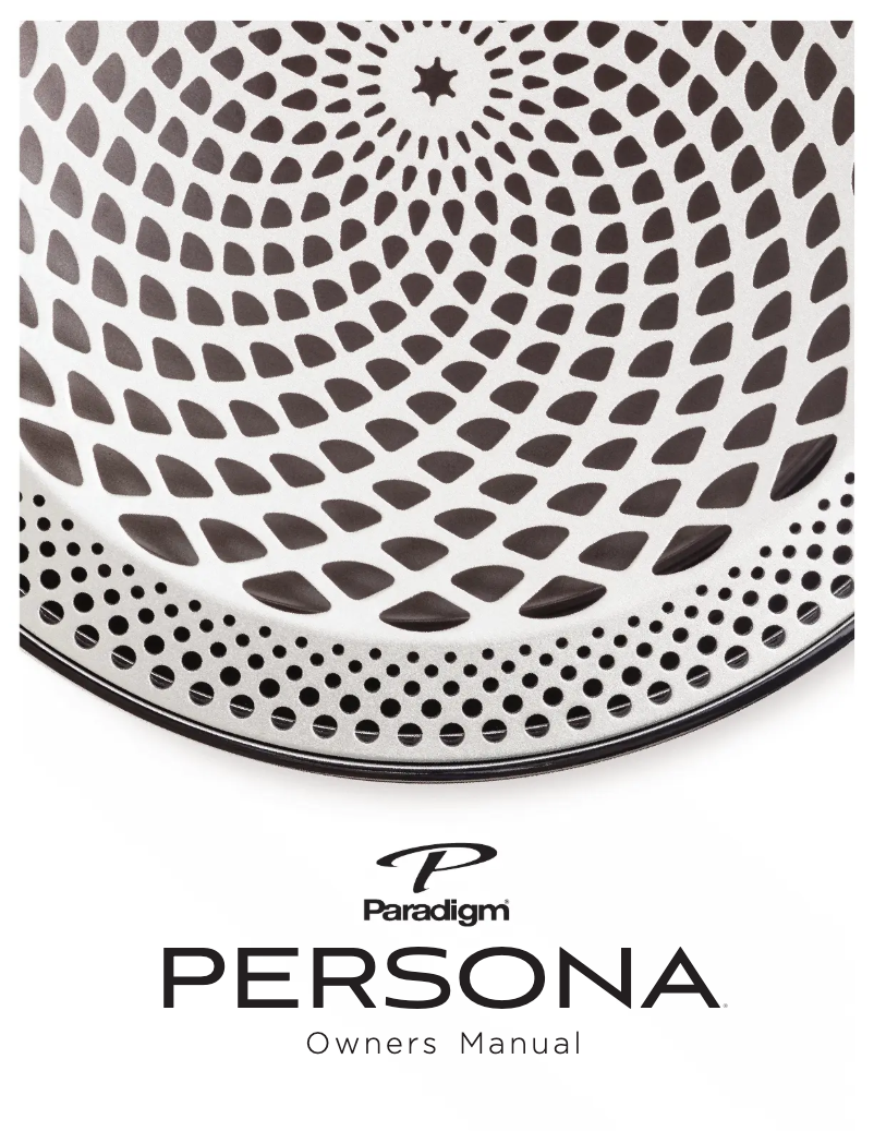 Page n°1 - Manuel utilisateur Paradigm Persona 9H
