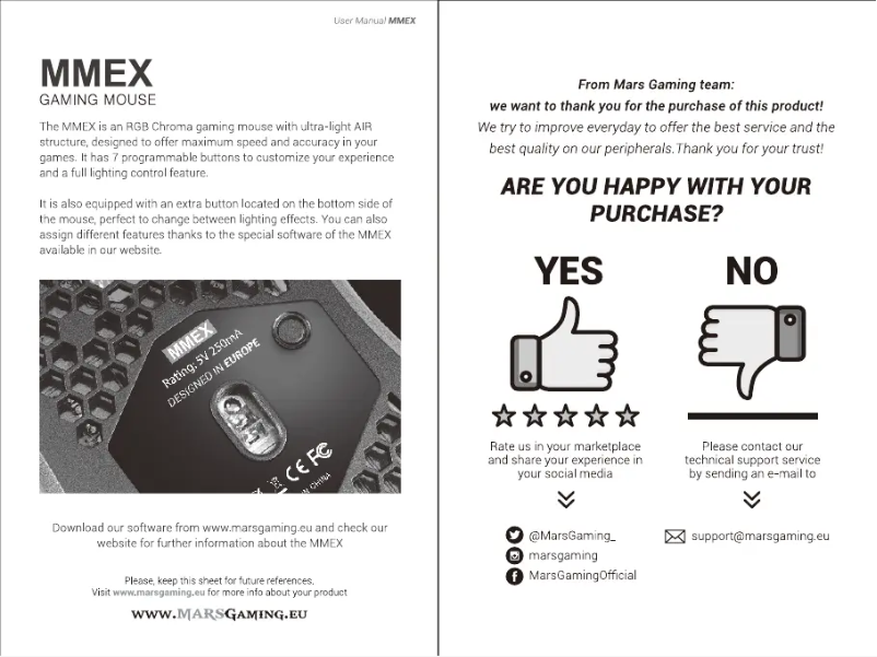 Page n°1 - Manuel utilisateur Mars Gaming MMEXP