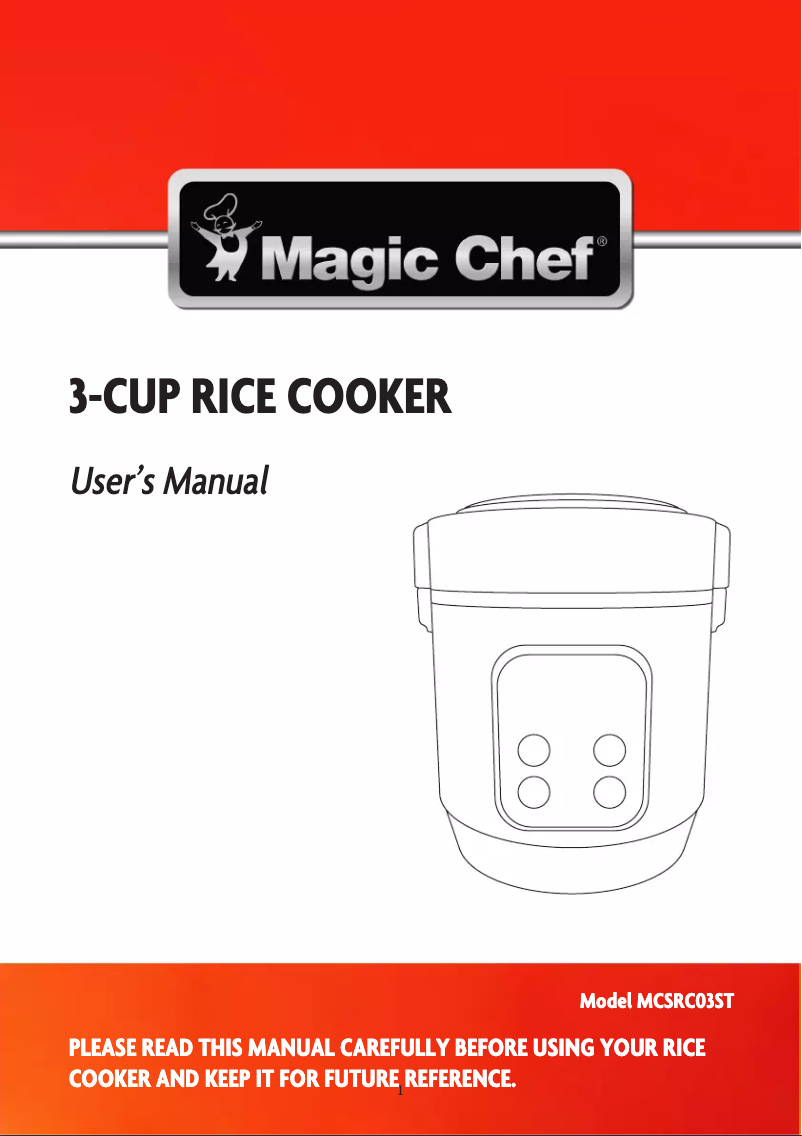 Page 1 de la notice Mode d'emploi Magic Chef MCSRC03ST