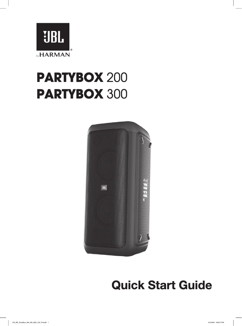 Page 1 de la notice Manuel utilisateur JBL PartyBox 300