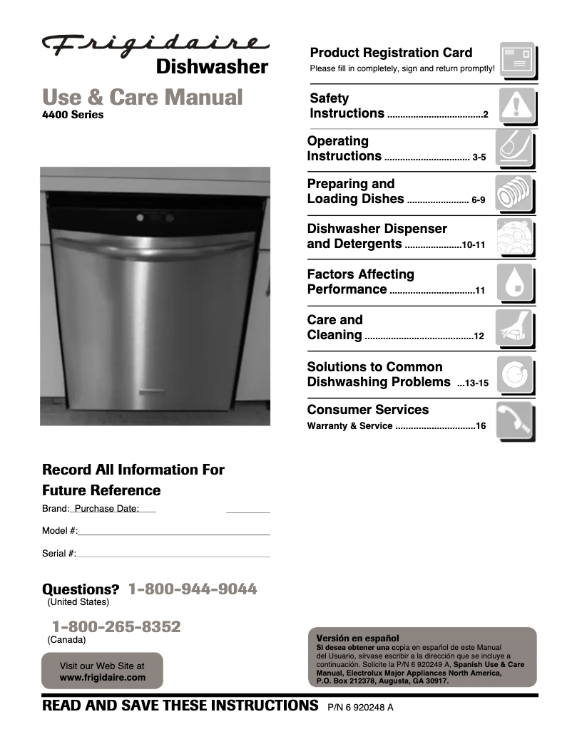 Image de la première page du manuel de l'appareil PLD4460REC