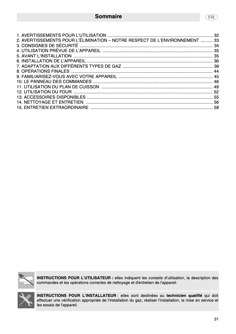 Page n°1 - Manuel utilisateur Smeg CX81SV