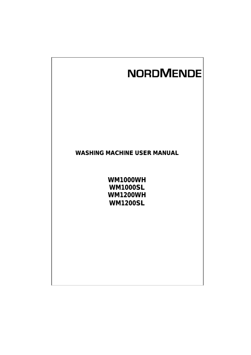 Image de la première page du manuel de l'appareil WM1200SL