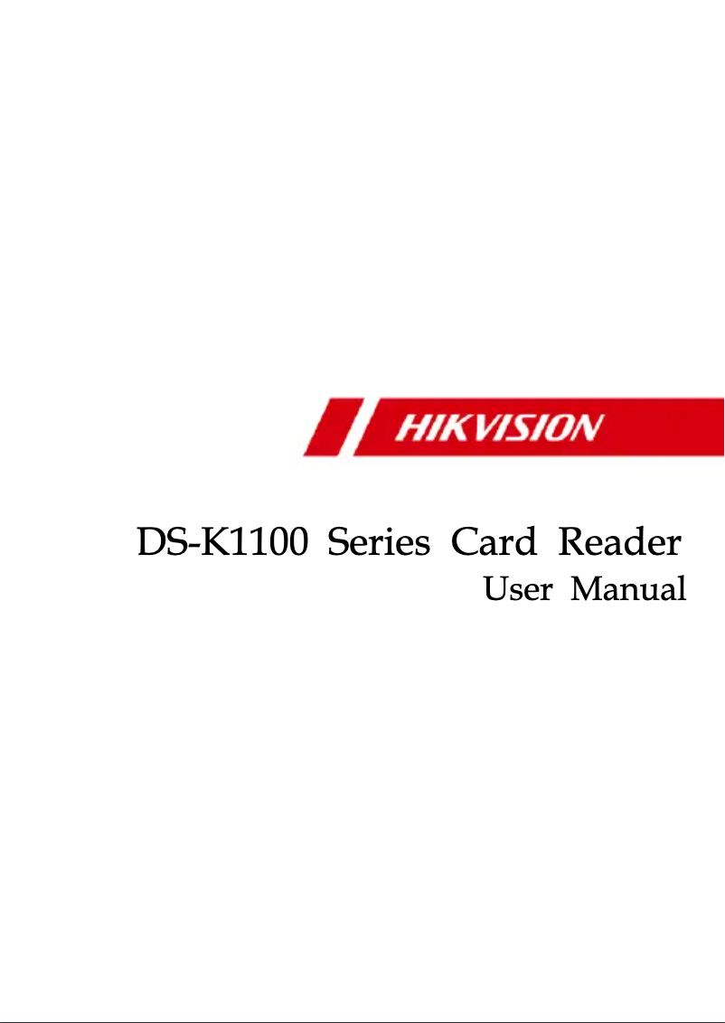 Page 1 de la notice Manuel utilisateur Hikvision DS-K1102M