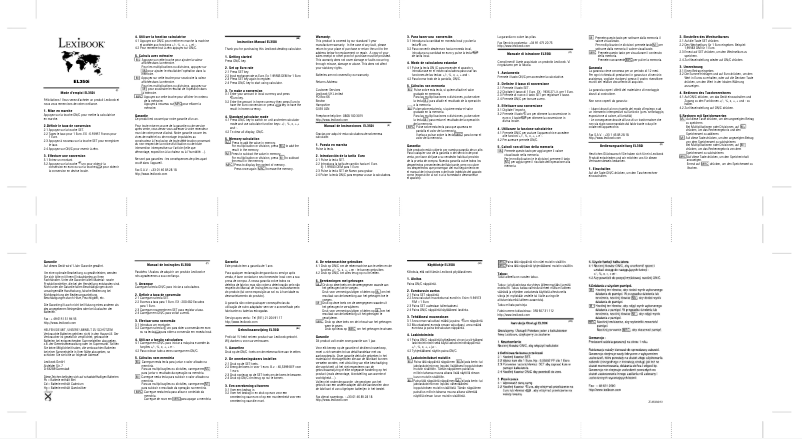 Page 1 de la notice Manuel utilisateur Lexibook EL350I