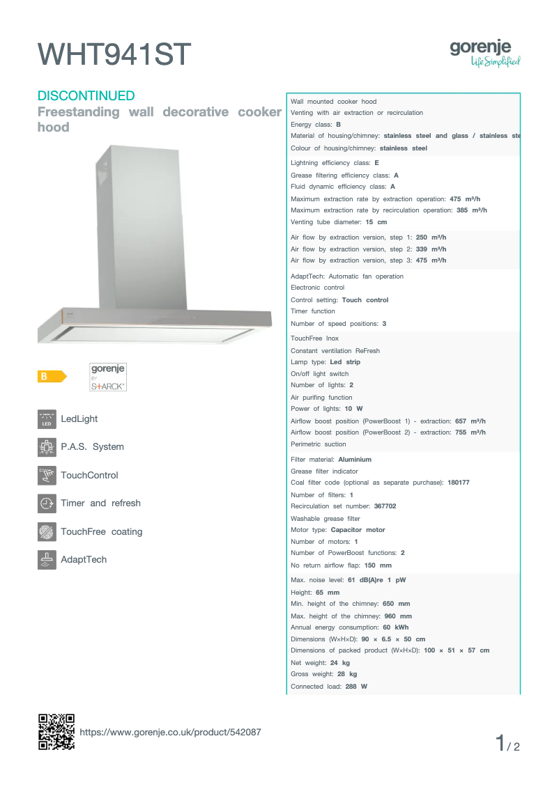 Image de la première page du manuel de l'appareil WHT941ST
