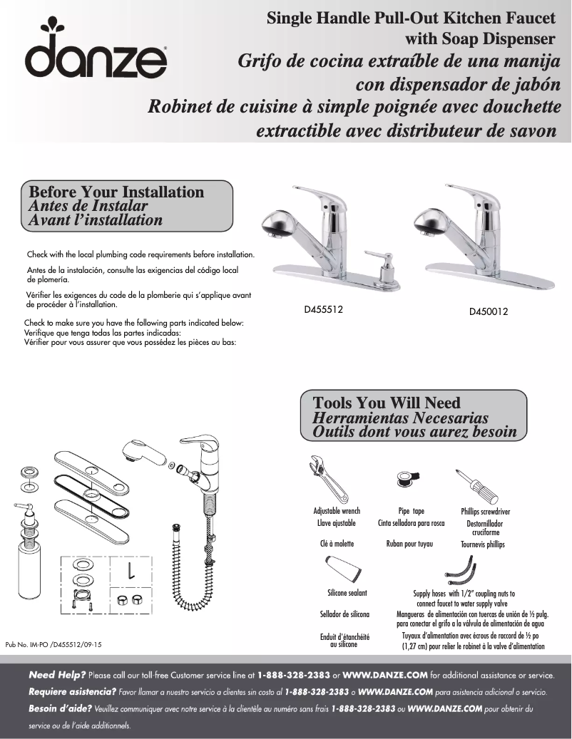 Page n°1 - Manuel utilisateur Danze D455512