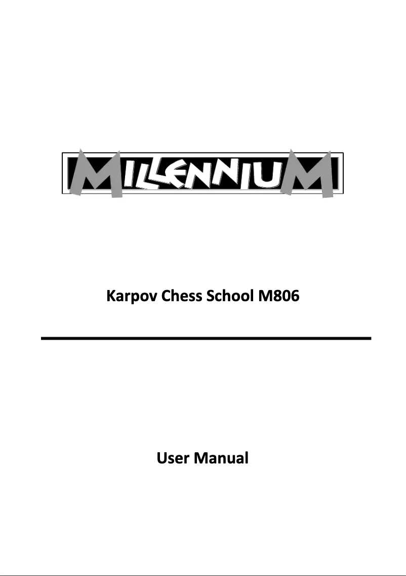 Image de la première page du manuel de l'appareil Karpov Chess School M806