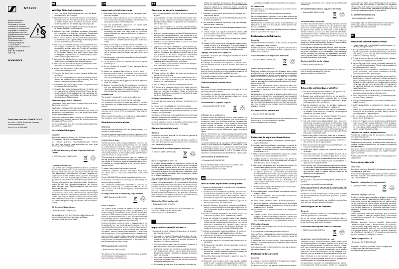 Image de la première page du manuel de l'appareil MKE 200