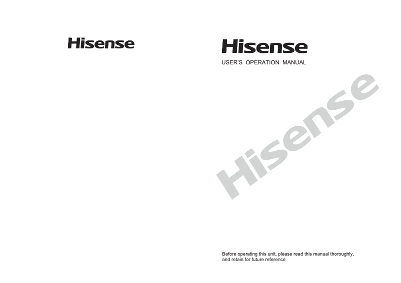 Page n°1 - Manuel utilisateur Hisense HWFR6510