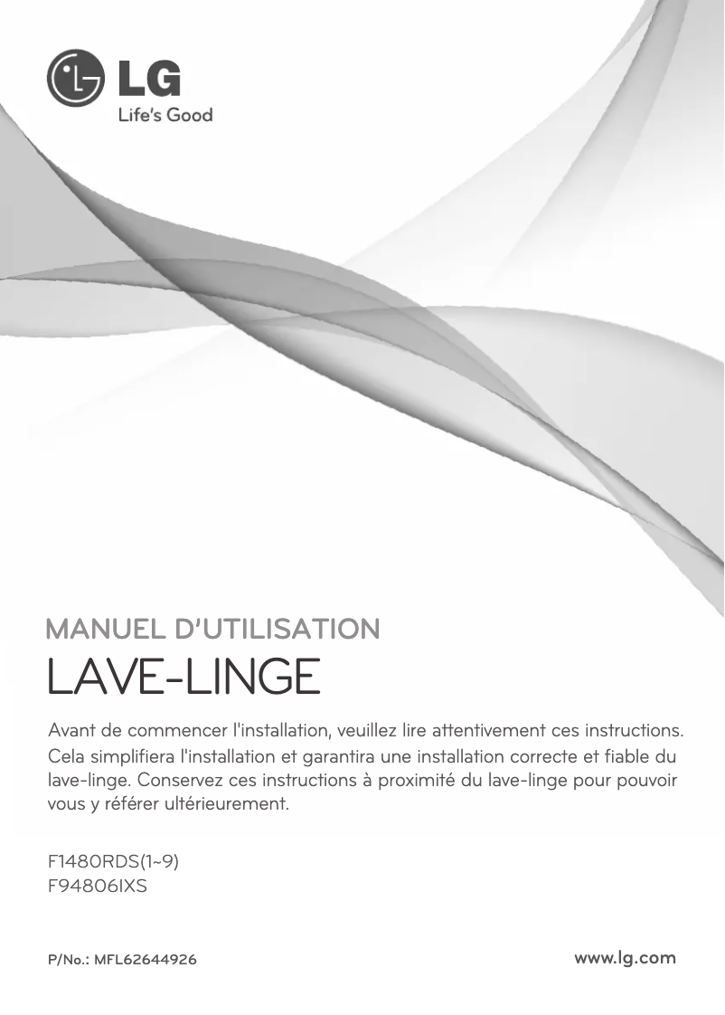 Page 1 de la notice Manuel utilisateur LG F1480RDS