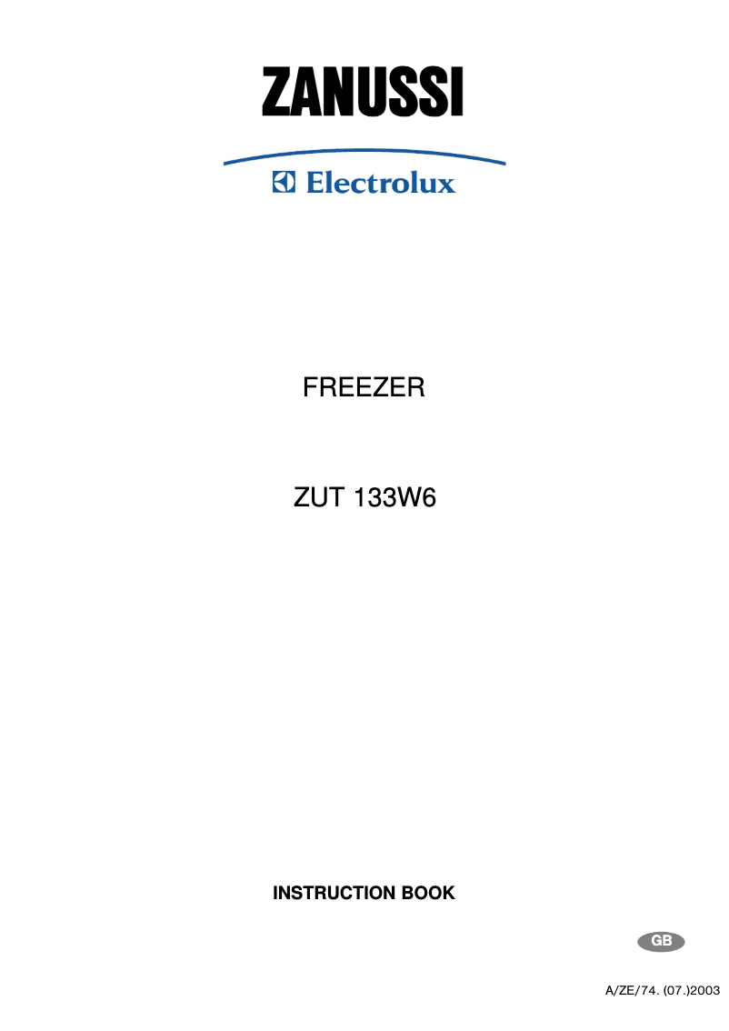 Página 1 del manual Manual de usuario Zanussi-Electrolux ZUT133W6