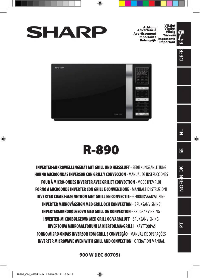 Page 1 de la notice Manuel utilisateur Sharp R-890