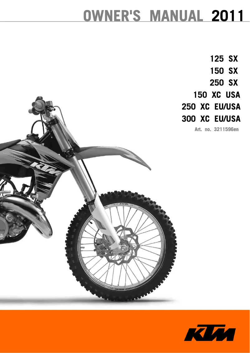 Page 1 de la notice Manuel utilisateur KTM 125 (2011)