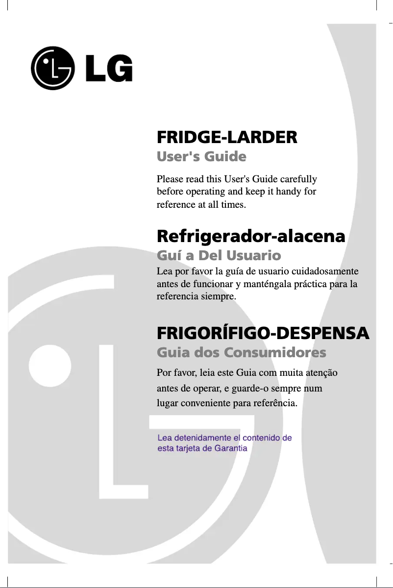 Page 1 de la notice Manuel utilisateur LG GR-181LA