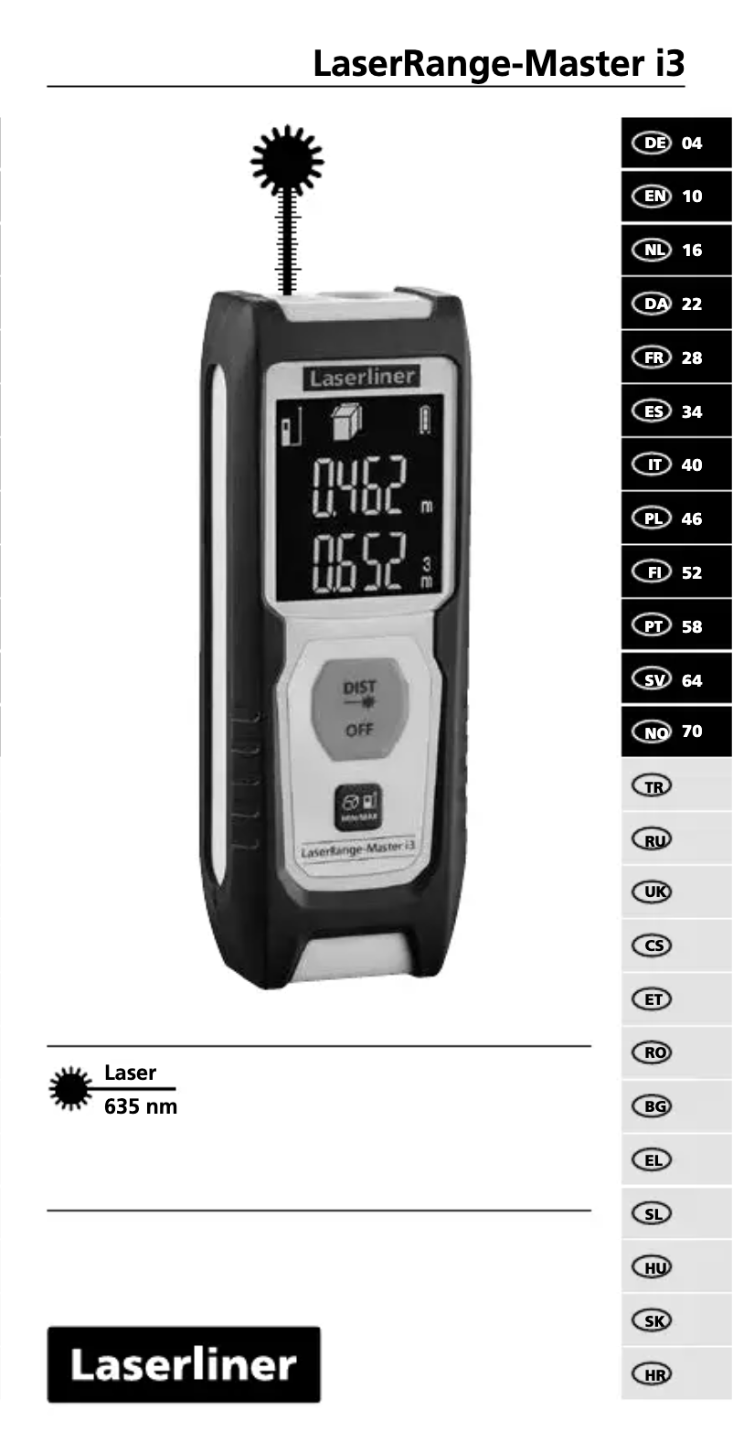 Page 1 de la notice Manuel utilisateur Laserliner LaserRange-Master i3