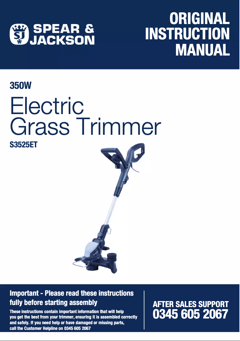 Page 1 de la notice Manuel utilisateur Spear & Jackson S3525ET