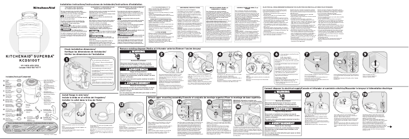 Page n°1 - Manuel utilisateur KitchenAid KCDS100T