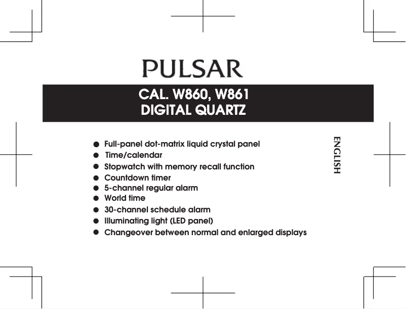 Page n°1 - Manuel utilisateur Pulsar PQ2049X1