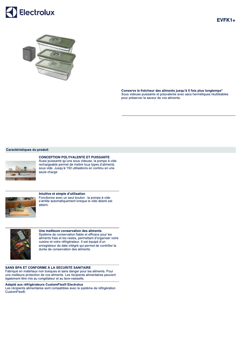 Image de la première page du manuel de l'appareil EVFK1+