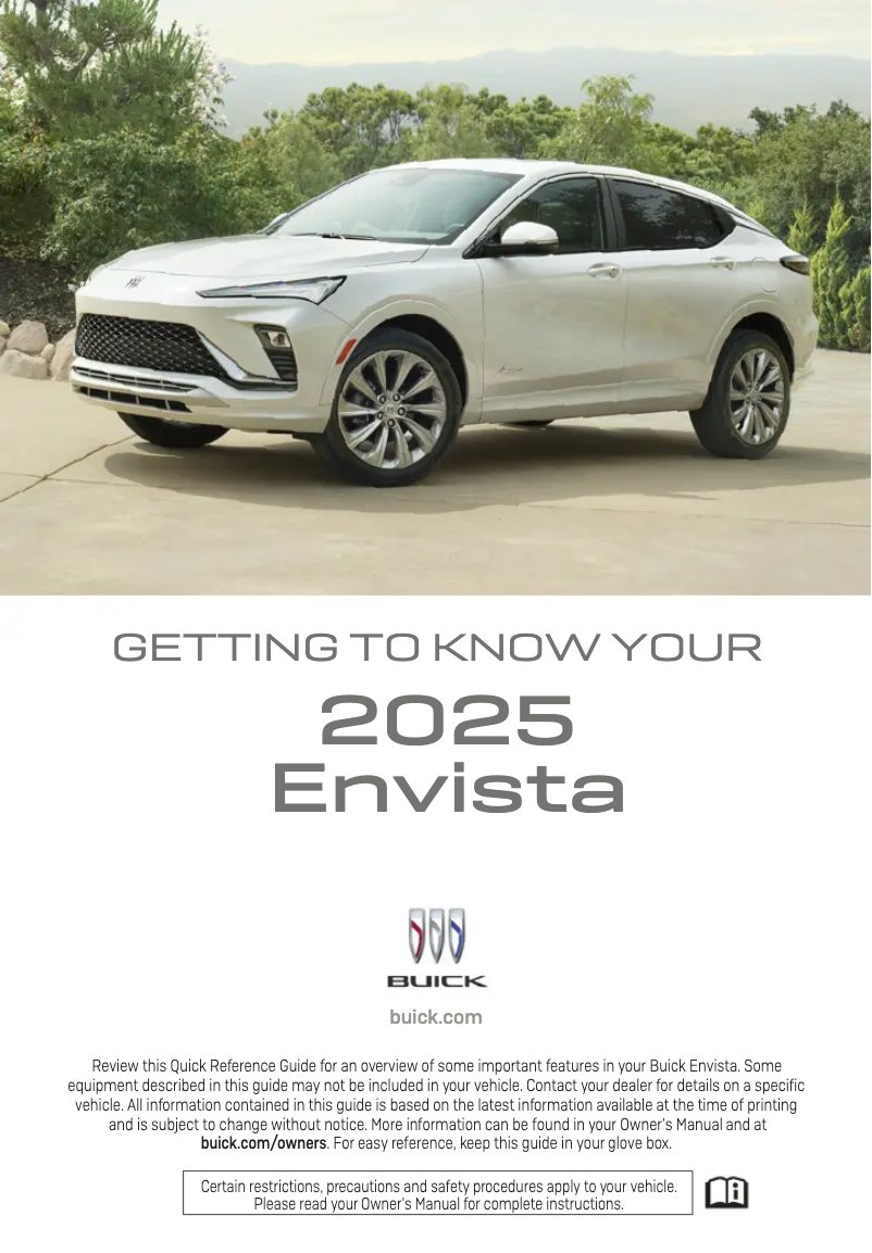 Page 1 de la notice Guide de démarrage rapide Buick Envista (2025)