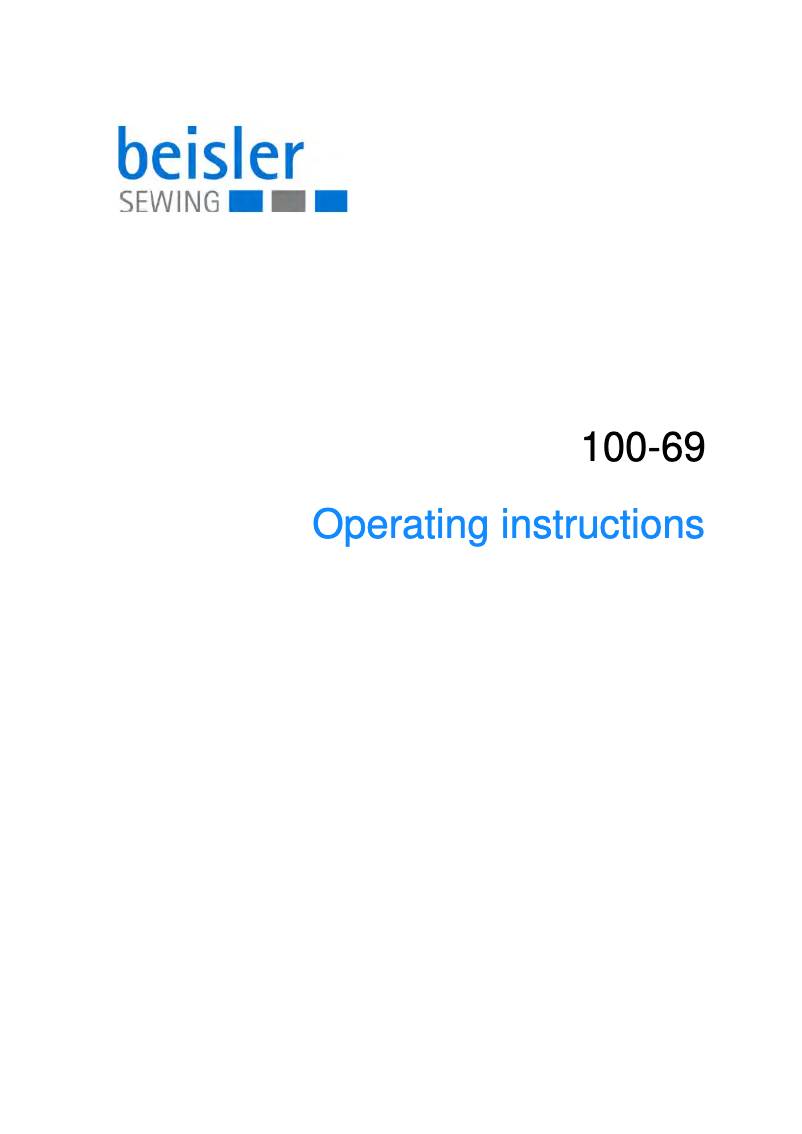 Page n°1 - Manuel utilisateur Dürkopp Adler 100-58