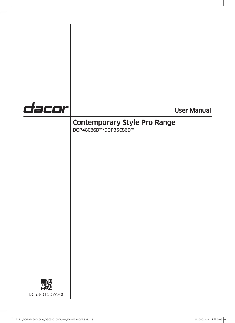 Page 1 de la notice Manuel utilisateur Dacor DOP36C86DLS