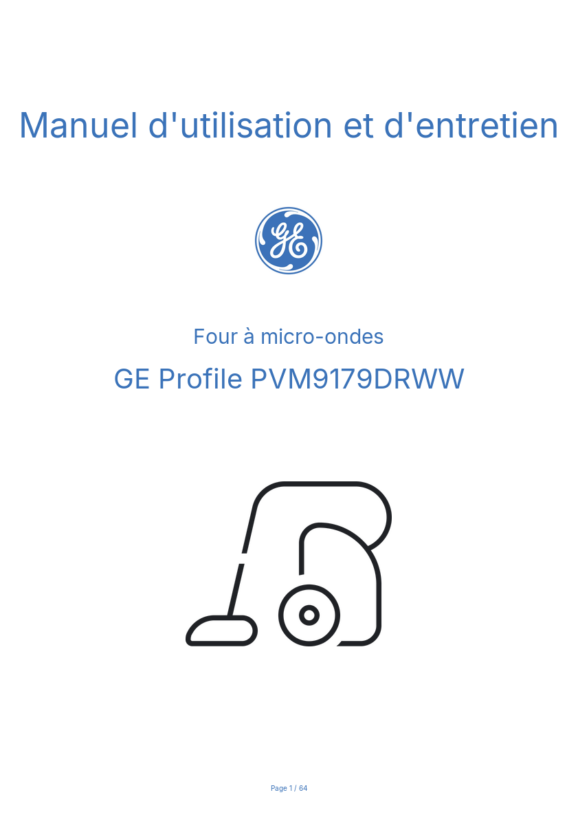 Image de la première page du manuel de l'appareil Profile PVM9179DRWW