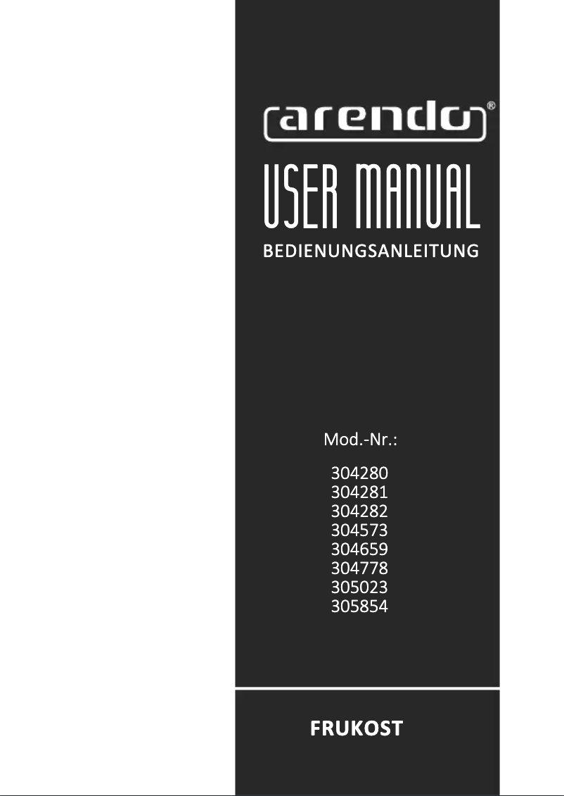 Page n°1 - Manuel utilisateur Arendo Frukost 304281