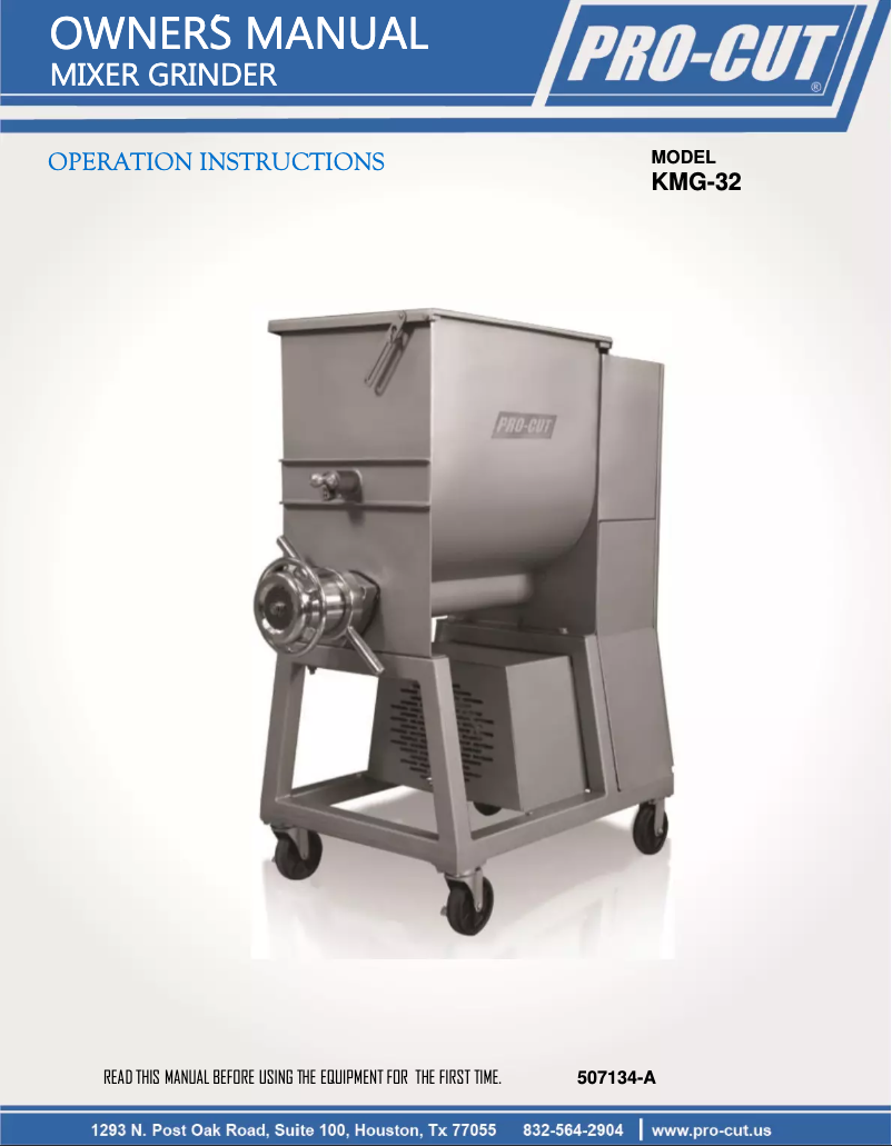 Page 1 de la notice Manuel utilisateur Pro-Cut KMG-32
