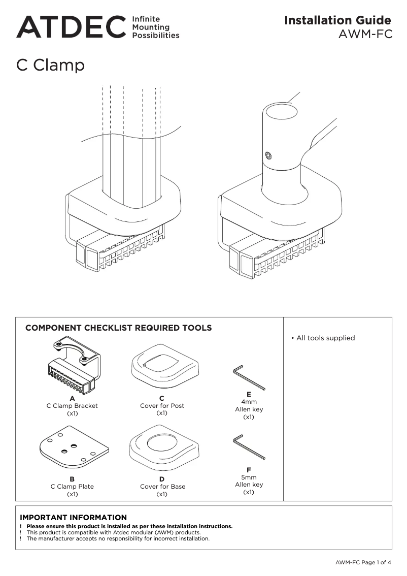 Page n°1 - Manuel utilisateur Atdec AWM