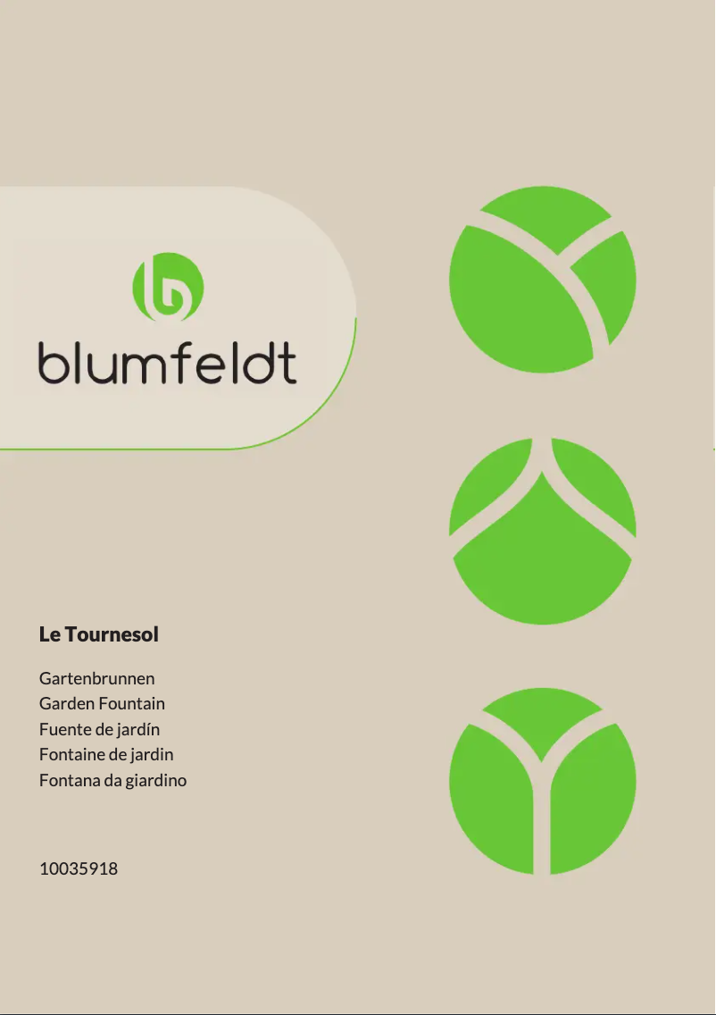 Page n°1 - Manuel utilisateur Blumfeldt Le Tournesol