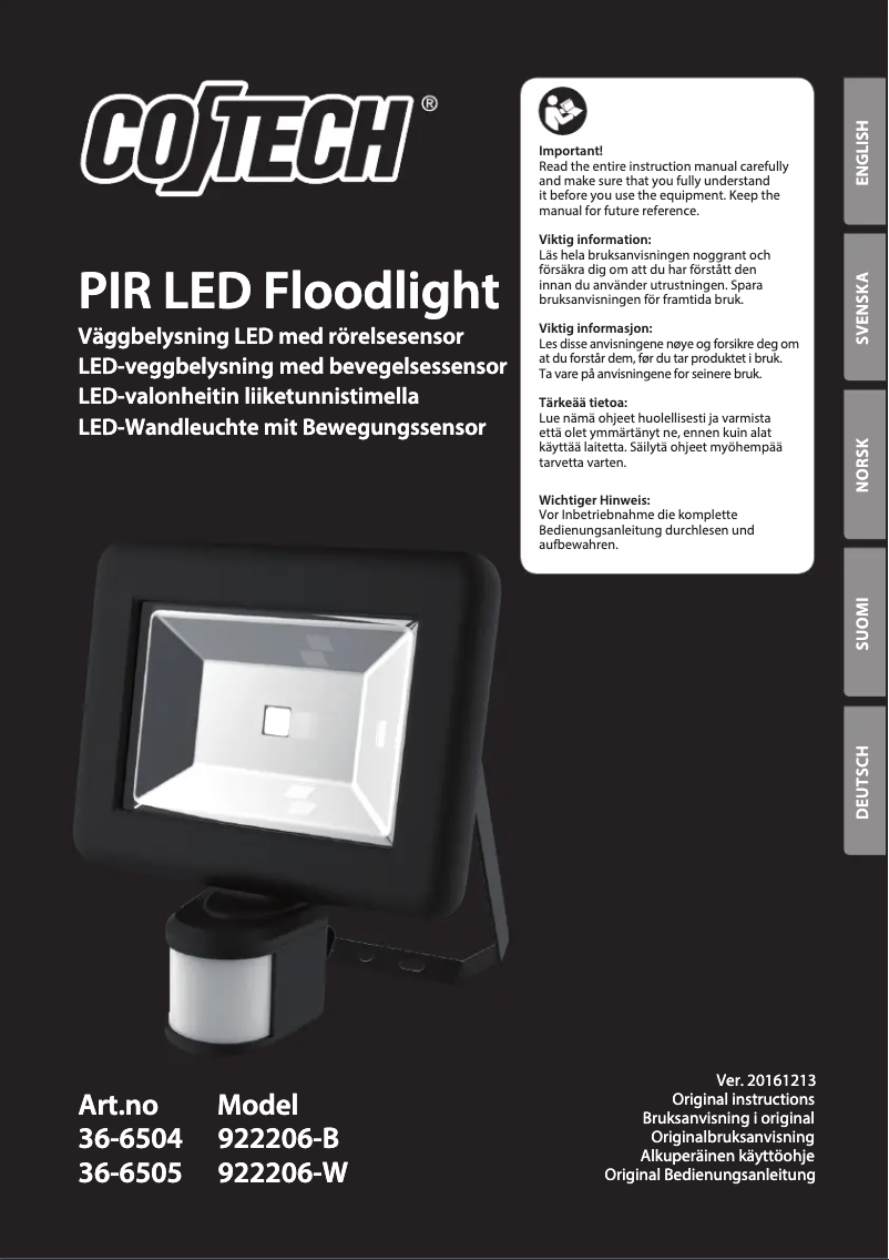 Image de la première page du manuel de l'appareil 922206