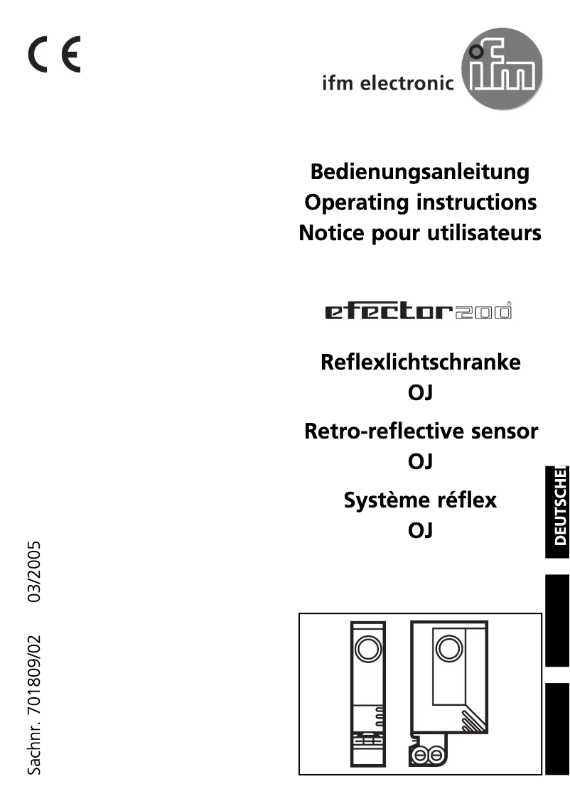 Page n°1 - Manuel utilisateur IFM OJ5085