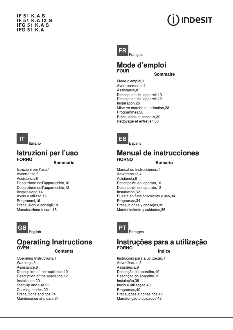 Image de la première page du manuel de l'appareil IFG 51 K.A S