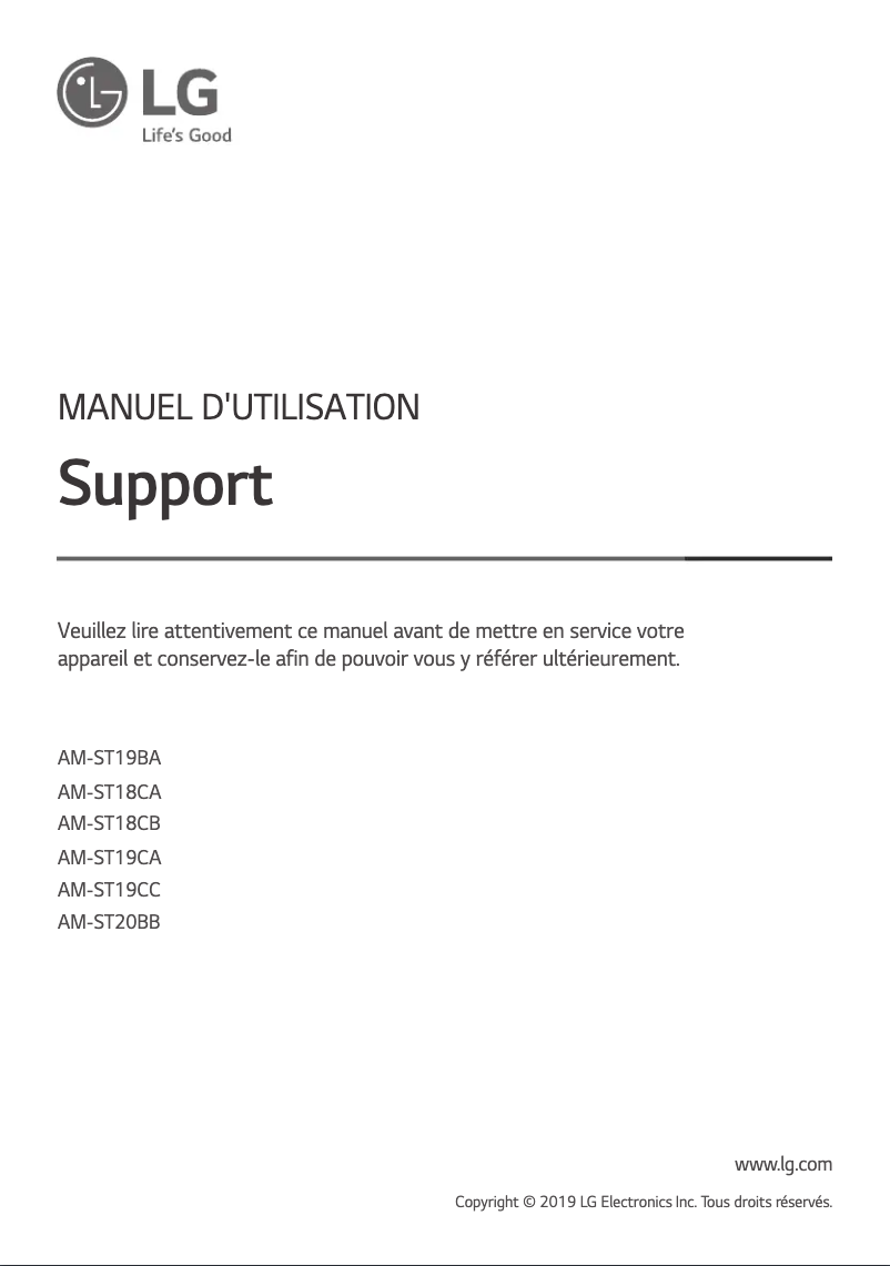 Page 1 de la notice Manuel utilisateur LG AM-ST19CC