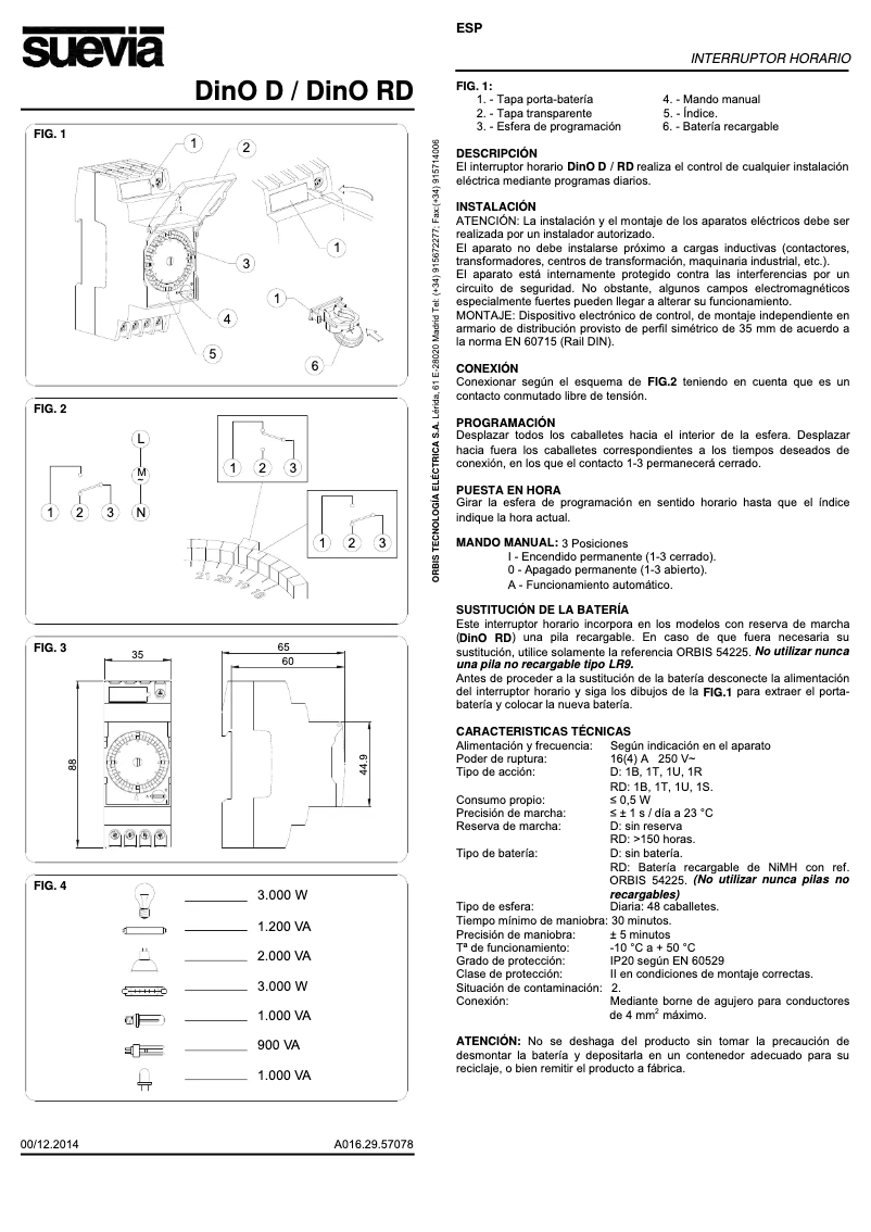 Page n°1 - Manuel utilisateur Suevia DinO D
