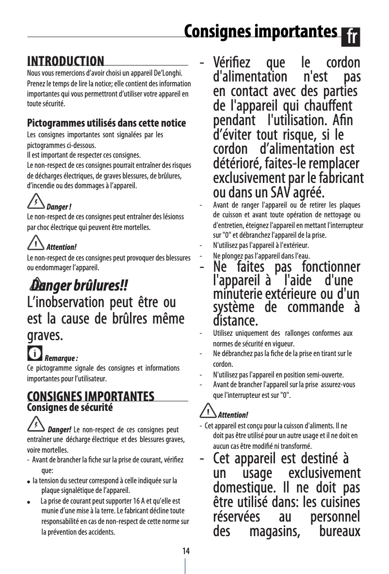 Image de la première page du manuel de l'appareil Multigrill 900 CGH923D