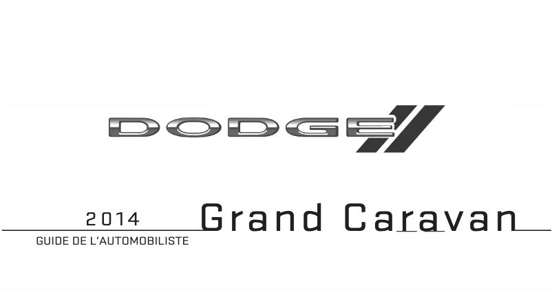 Image de la première page du manuel de l'appareil Grand Caravan (2014)