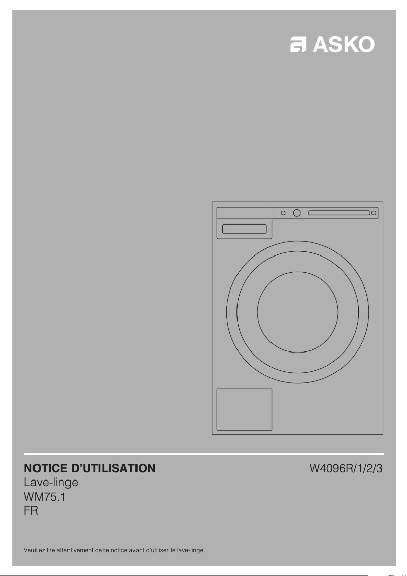 Page n°1 - Manuel utilisateur Asko W4096RW3