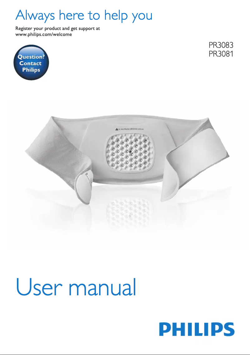 Image de la première page du manuel de l'appareil BlueTouch PR3081