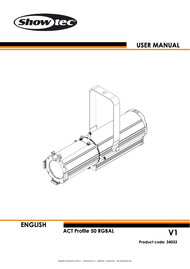 Page n°1 - Manuel utilisateur Showtec ACT Profile 50 RGBAL