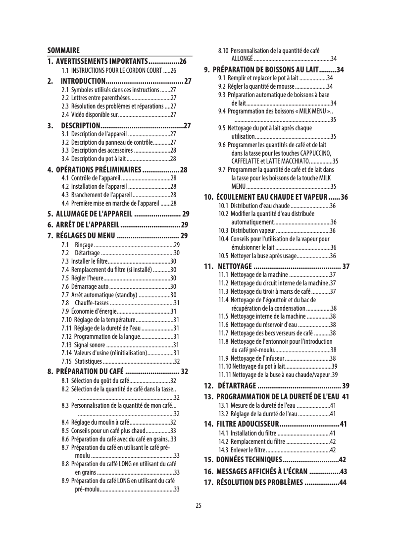 Page 1 de la notice Manuel utilisateur DeLonghi Eletta ECAM45760S